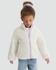 image 1 of F&F Girls Fleece Textured Zip Up Jacket in Cream