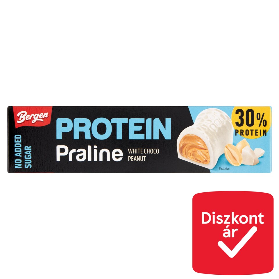 Bergen Protein Praline White Choco Peanut 50 g