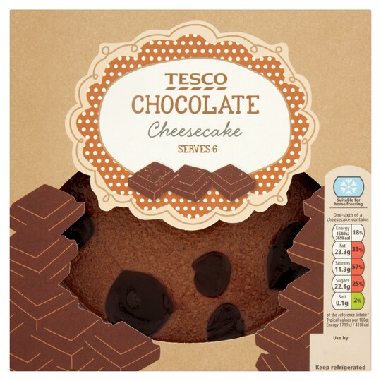 Tesco Chocolate Cheesecake With Chocolate Sauce 540G Tesco Groceries