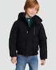 image 1 of F&F Boys Hooded Shower Resistant Jacket in Black