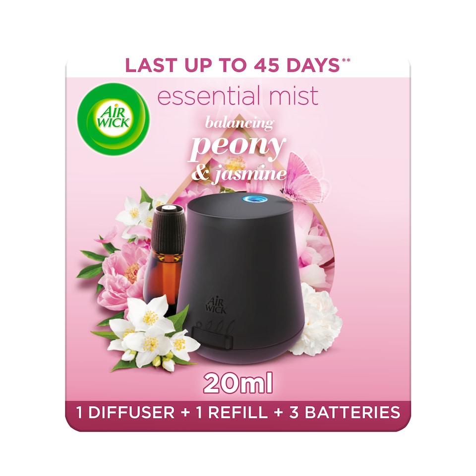 Airwick Air Freshener Essential Mist Peony And Jasmine Kit