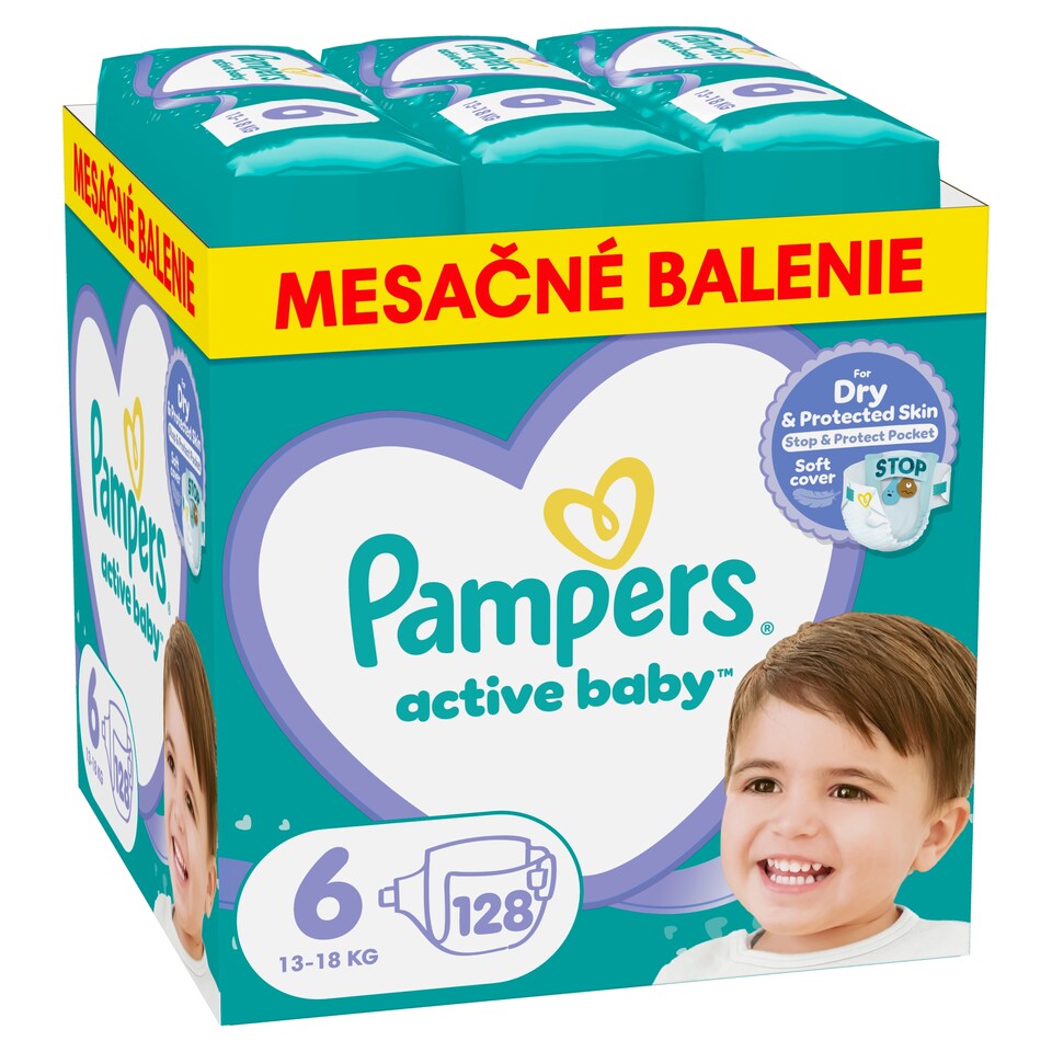 obrázok 1 z Pampers Active Baby veľkosť 6, 128 plienok, 13kg-18kg