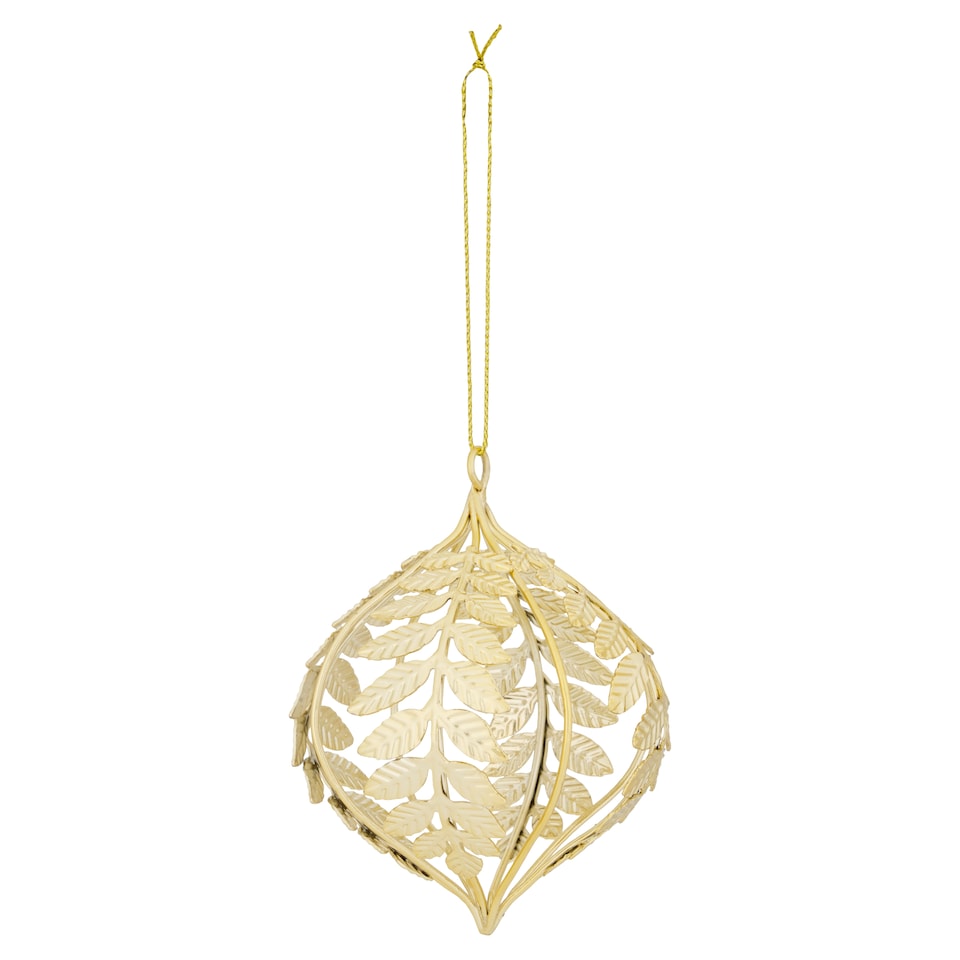 image 1 of Tesco Metal Gold Hanging Christmas Decoration