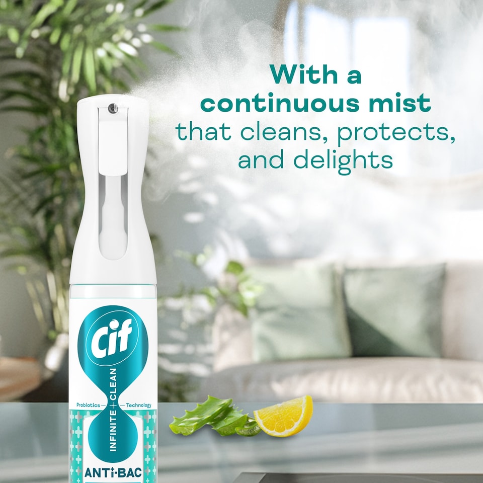 image 1 of Cif Infinite Clean Antibacterial Spray Cleaner Lemon & Aloe Vera 280 ml