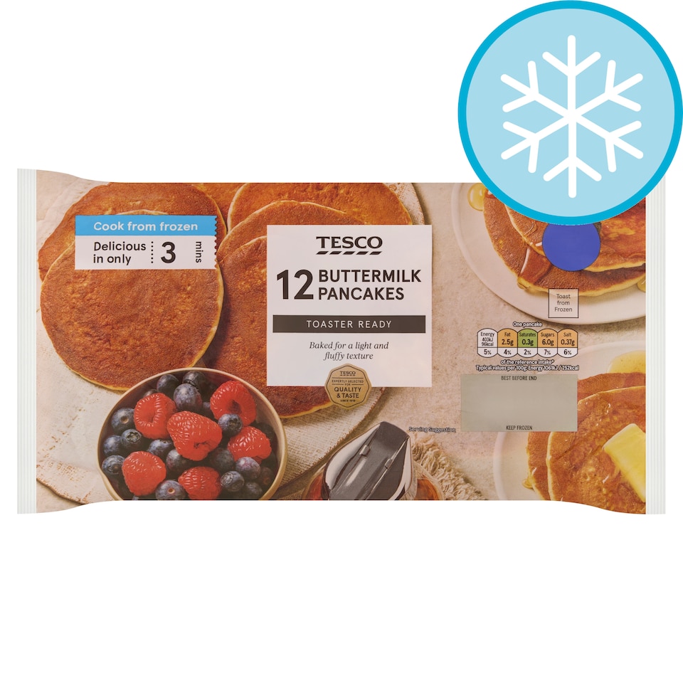 image 1 of  Tesco 12 Buttermilk Pancakes 456g