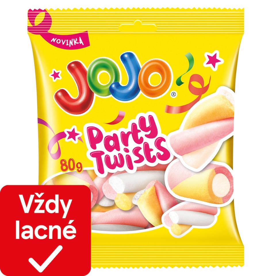 JOJO Party Twist Foamy Candies with Ice Cream, Peach and Blueberry Flavours 80 g