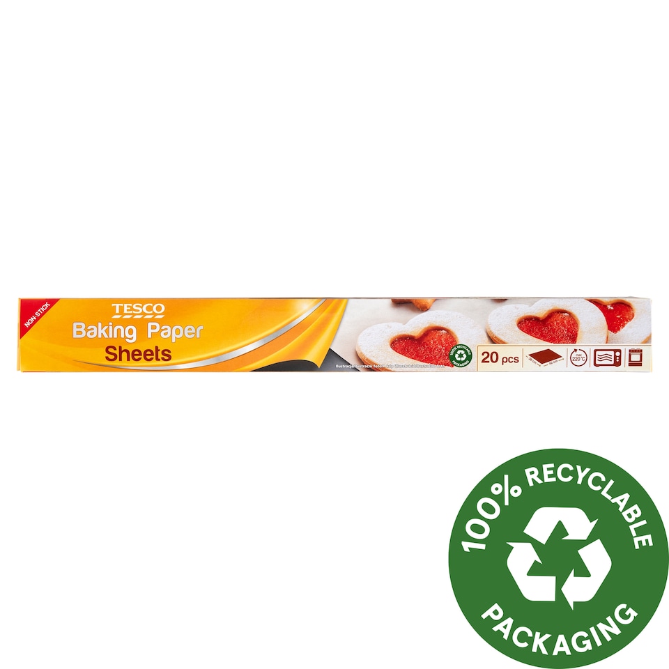 Tesco Baking Paper 38 x 42 cm 20 Sheets