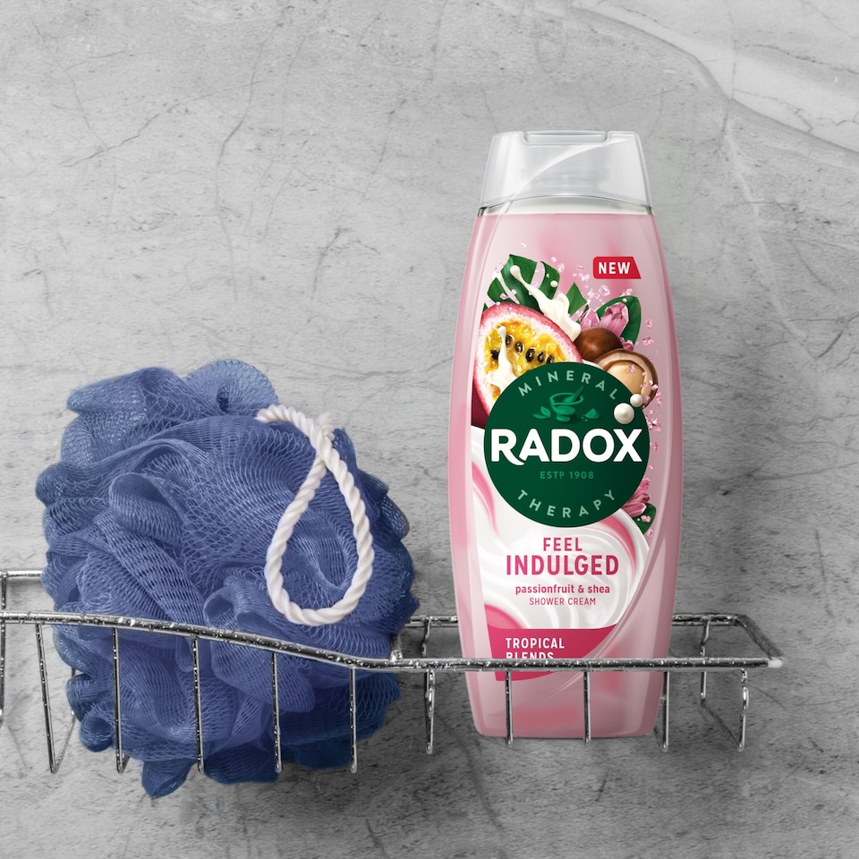 image 1 of Radox Passionfruit & Shea Feel Indulged Tropical Blends Shower Gel Body Wash 450ml