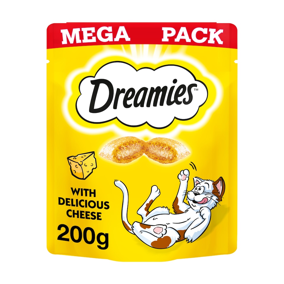 image 1 of Dreamies Cat Treat Biscuits with Cheese Mega Pack 200g