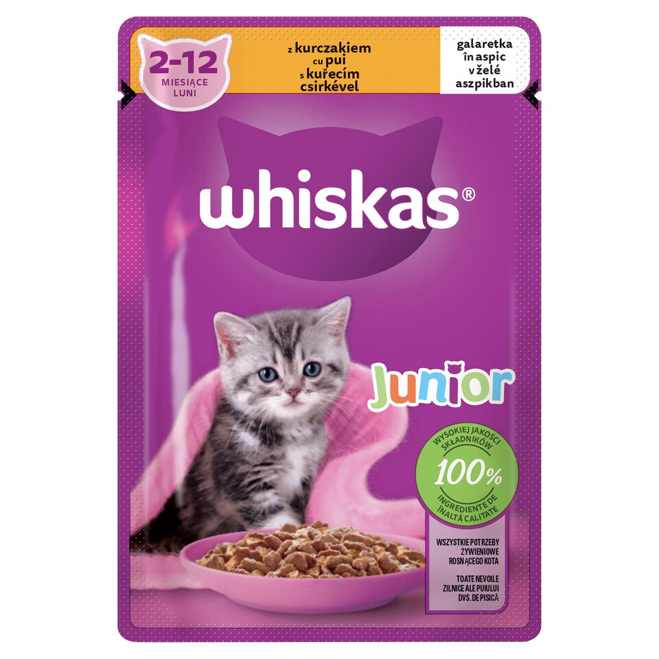 Whiskas Junior S kuracím v želé 85 g