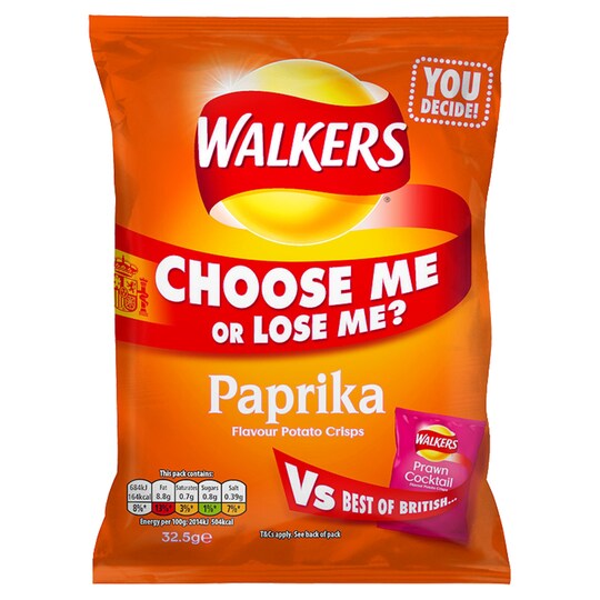 Walkers Paprika Crisps 32.5g Tesco Groceries