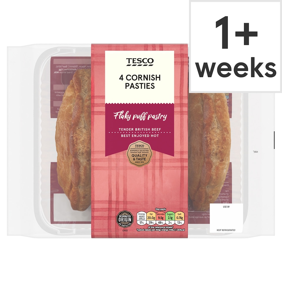 Tesco 4 Cornish Pasties 520g