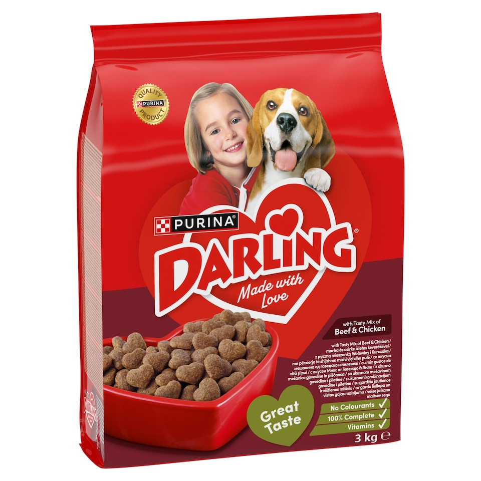 image 1 of Purina Darling Complete Pet Food for Adult Dogs with Beef and Chicken 3 kg