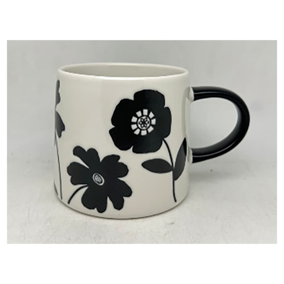 F&F Home Bold Black & White Floral Mug