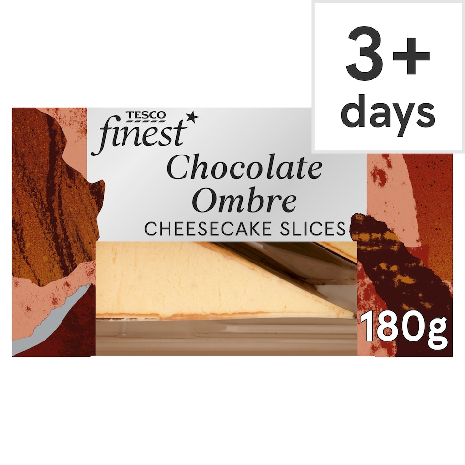 Tesco Finest 2 Triple Chocolate Ombre Cheesecake Slices 180g