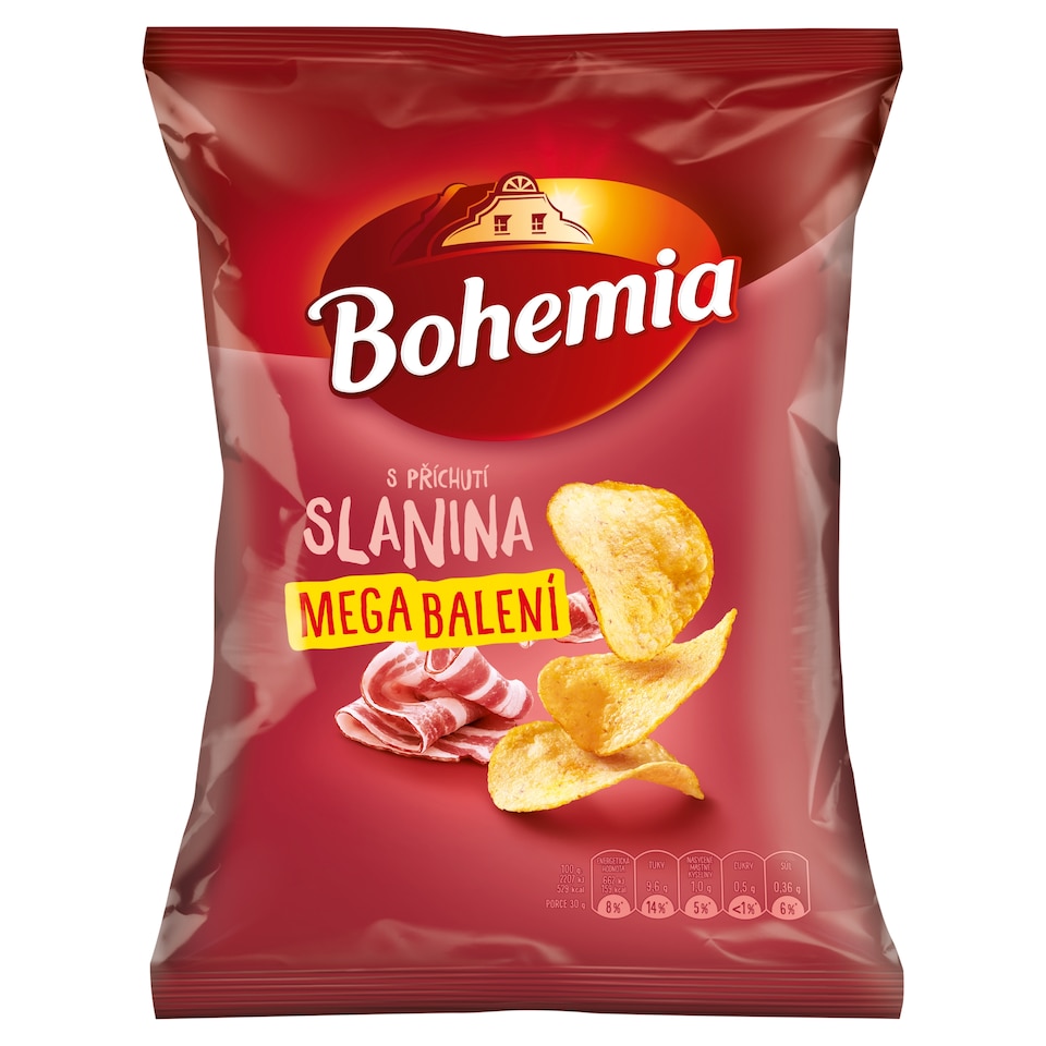 Bohemia Chips s příchutí slanina 200g