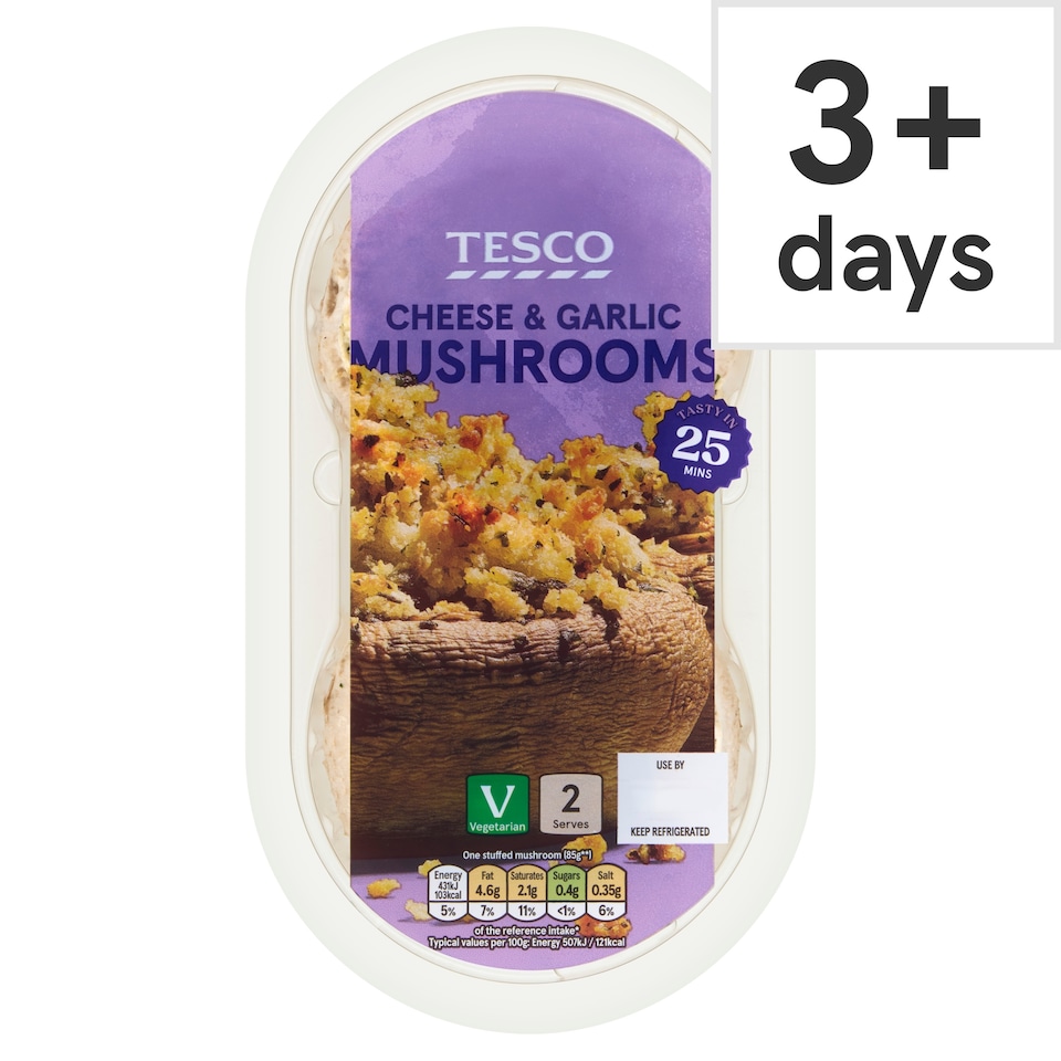 Tesco Garlic & Cheese Mushrooms 200g