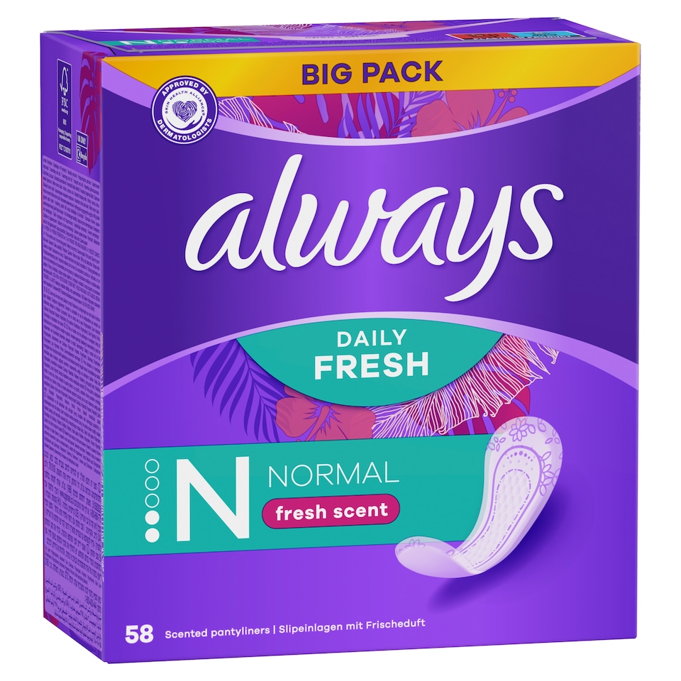 Always Daily Fresh Normal, Friss illattal 58 Darabos Kiszerelés  1. kép