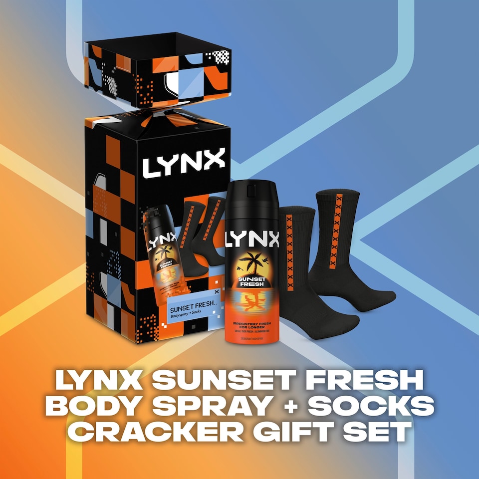 image 1 of Lynx Bodyspray + Socks Sunset Fresh Gift Set