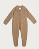 image 1 of F&F x Samantha Faiers Knitted Long Sleeved Sleepsuit in Stone