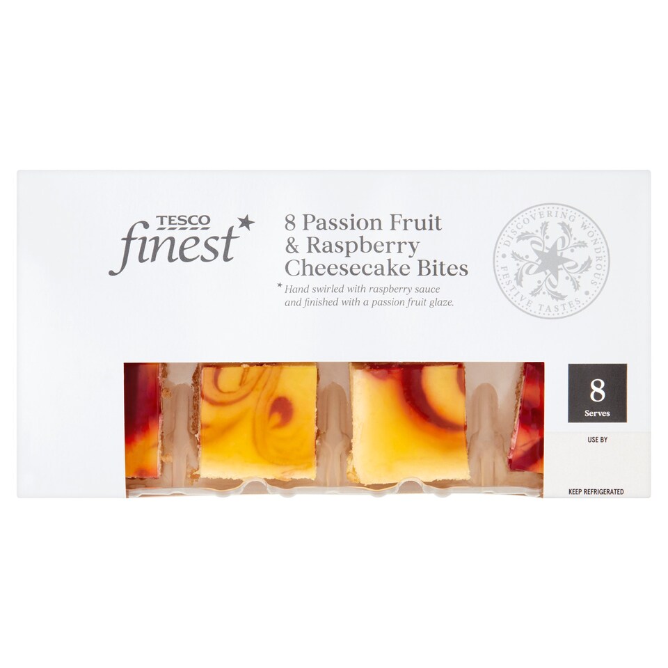 Tesco Finest Raspberry And Passion Fruit Cheesecake Bite 216G Tesco Groceries