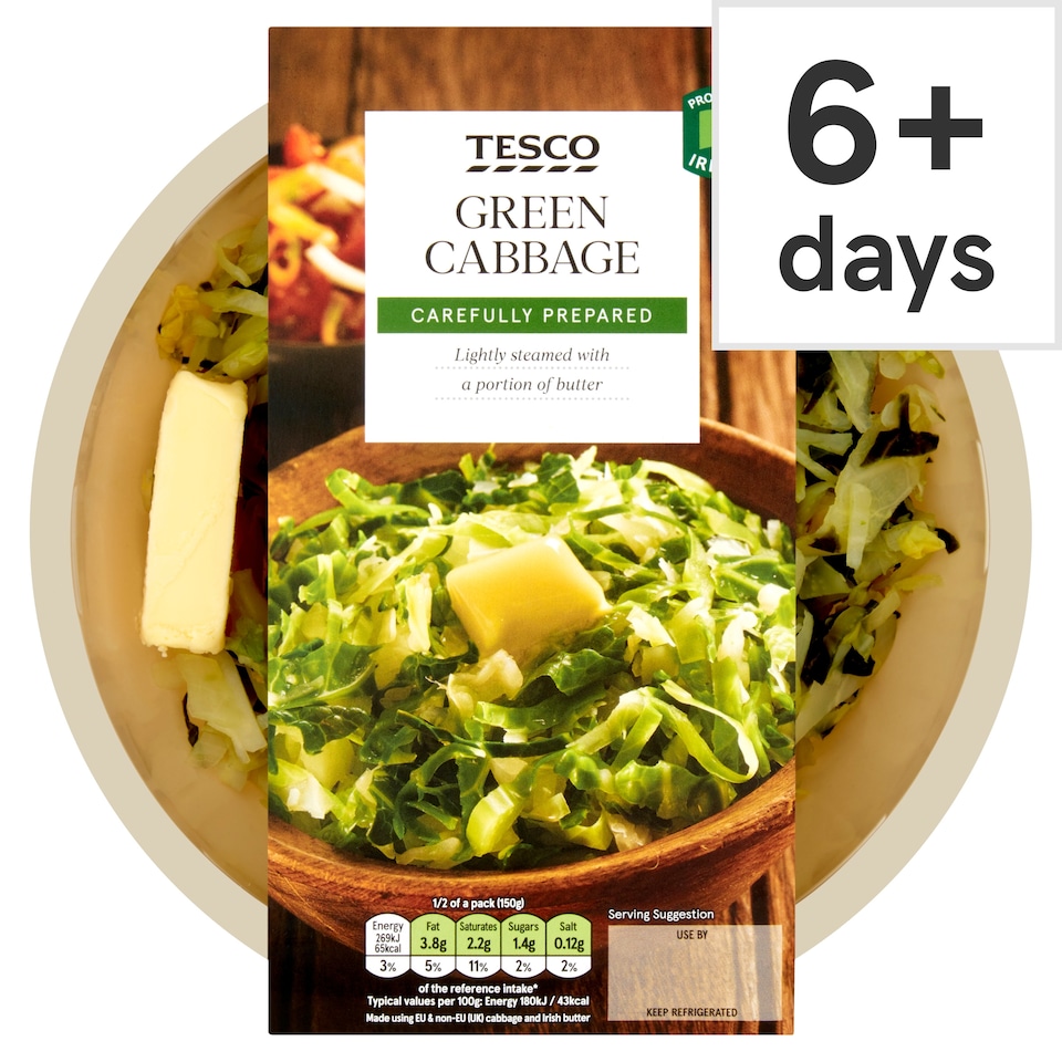 Tesco Green Cabbage 300G