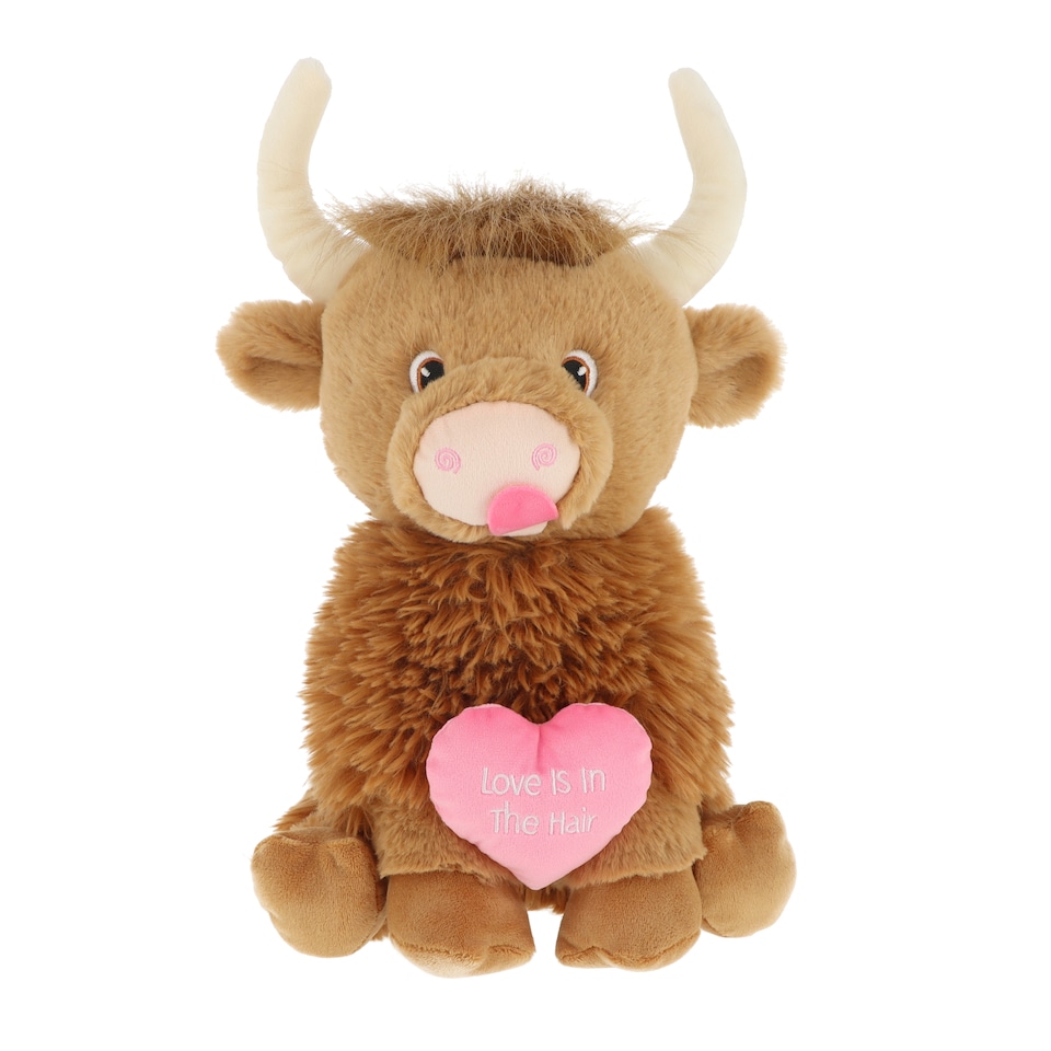 Keel Toys Valentines Highland Cow Plush