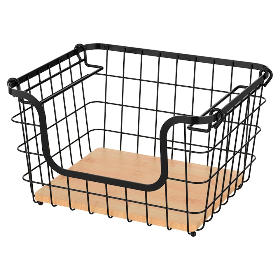 Tesco Wire Stacking Basket Large Black