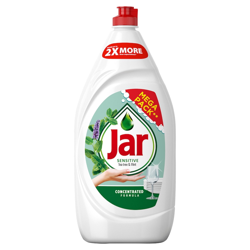 obrázok 1 z Jar Sensitive Tea Tree & Mint Prostriedok Na Umývanie Riadu Jemný K Rukám 1350 ML