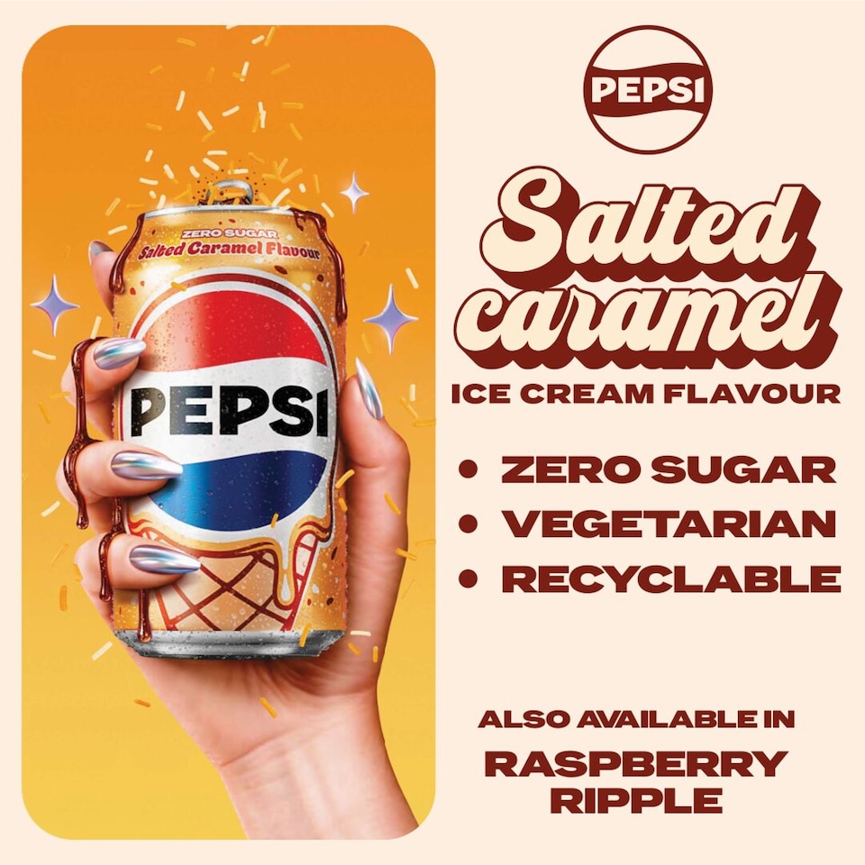 image 1 of Pepsi Salted Caramel Ice Cream Flavour Zero Sugar 8 x 330ml
