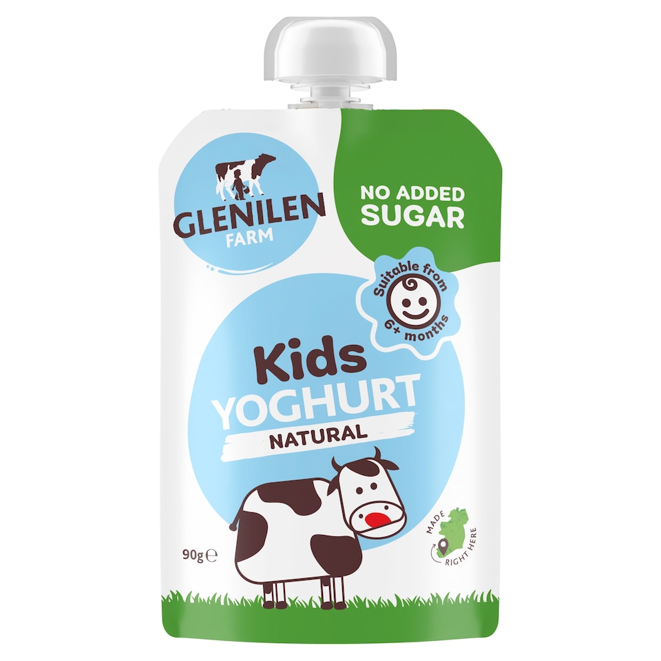 Glenilen Kids Yoghurt Pouch Natural No Added Sugar 90g  