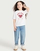 image 2 of F&F Girls Pure Cotton England Sequin T-Shirt in White