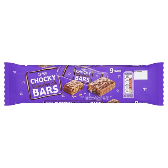 Tesco Chocky Sandwich Bars Biscuit 9 Pack Tesco Groceries