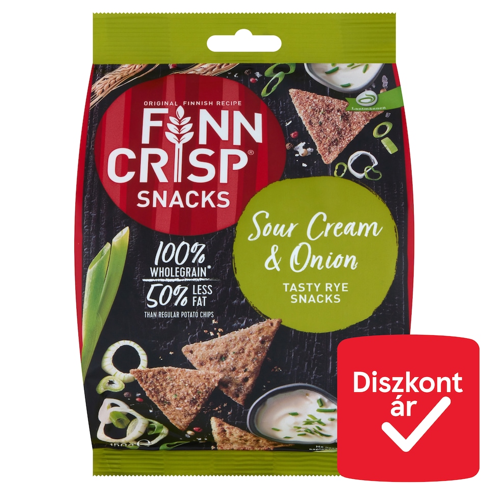 Finn Crisp Snacks tejfölös & hagymás rozs ropogós 150 g