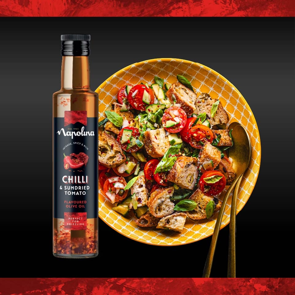 image 1 of Napolina Chilli & Sundried Tomato Flavoured Olive Oil 250ml