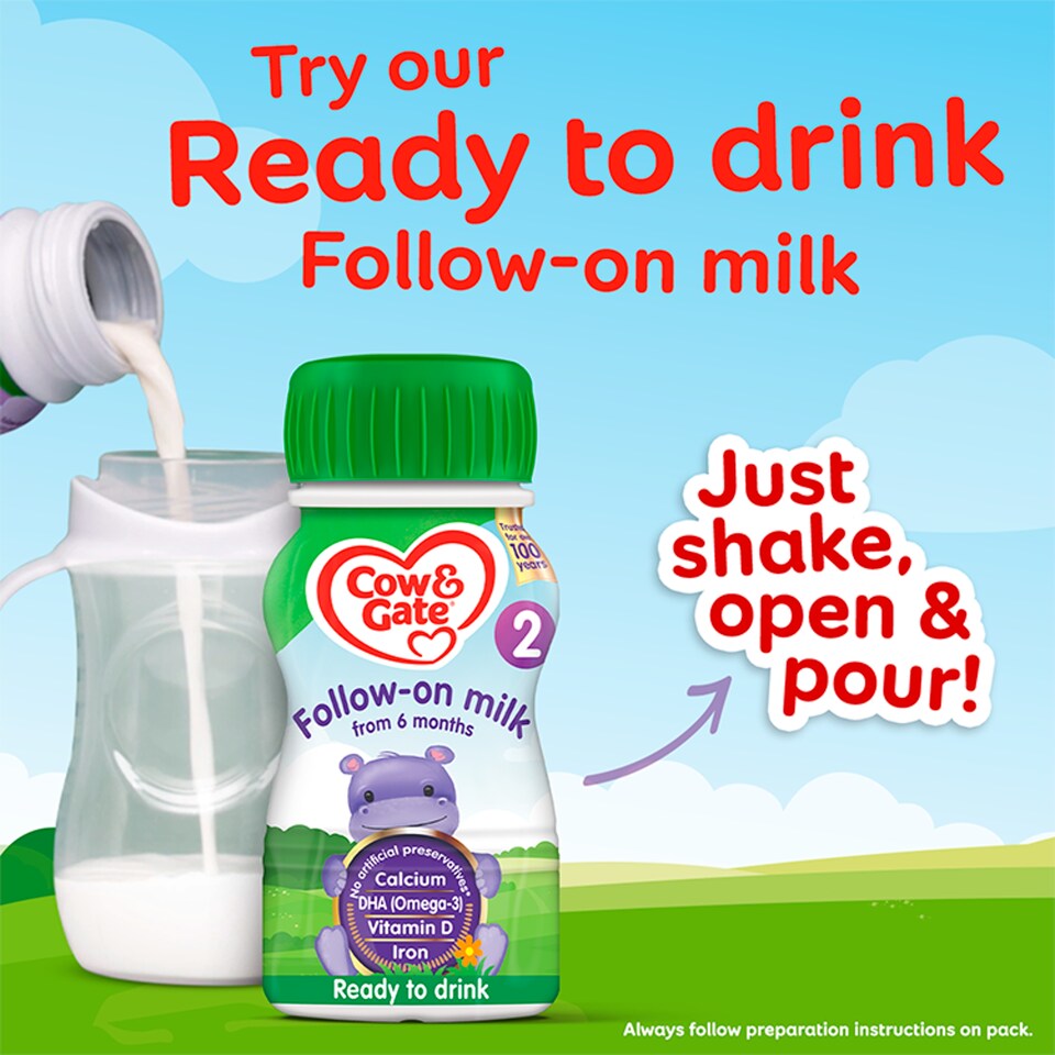 image 1 of Cow And Gate 2 Follow On Milk Multipack 4X200ml Ready To Feed Liquid