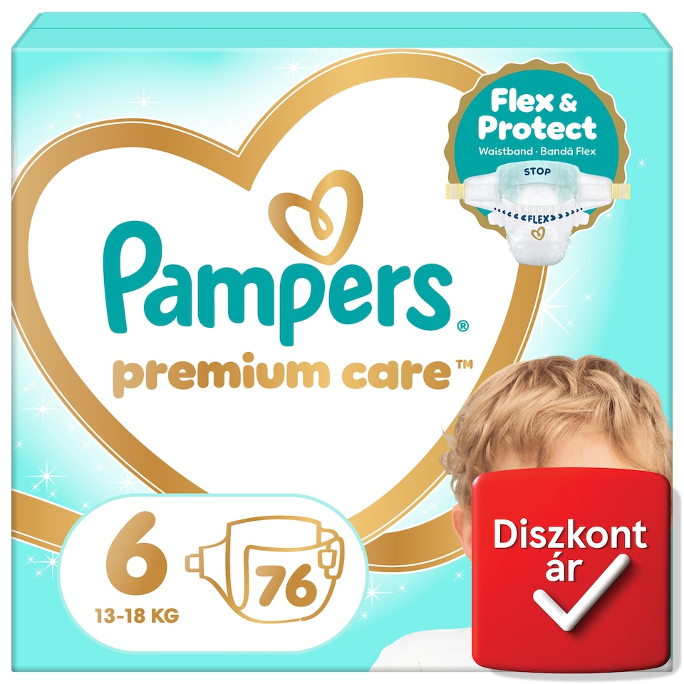 Pampers Premium Care Pelenka, Méret: 6, 76 db, 13kg-18kg  1. kép