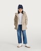 image 3 of F&F Girls Rubber Hooded Zip Through Parka in Cream