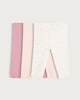 image 1 of F&F Baby 3-Pack Cotton Rich Ribbed Leggings in Pink