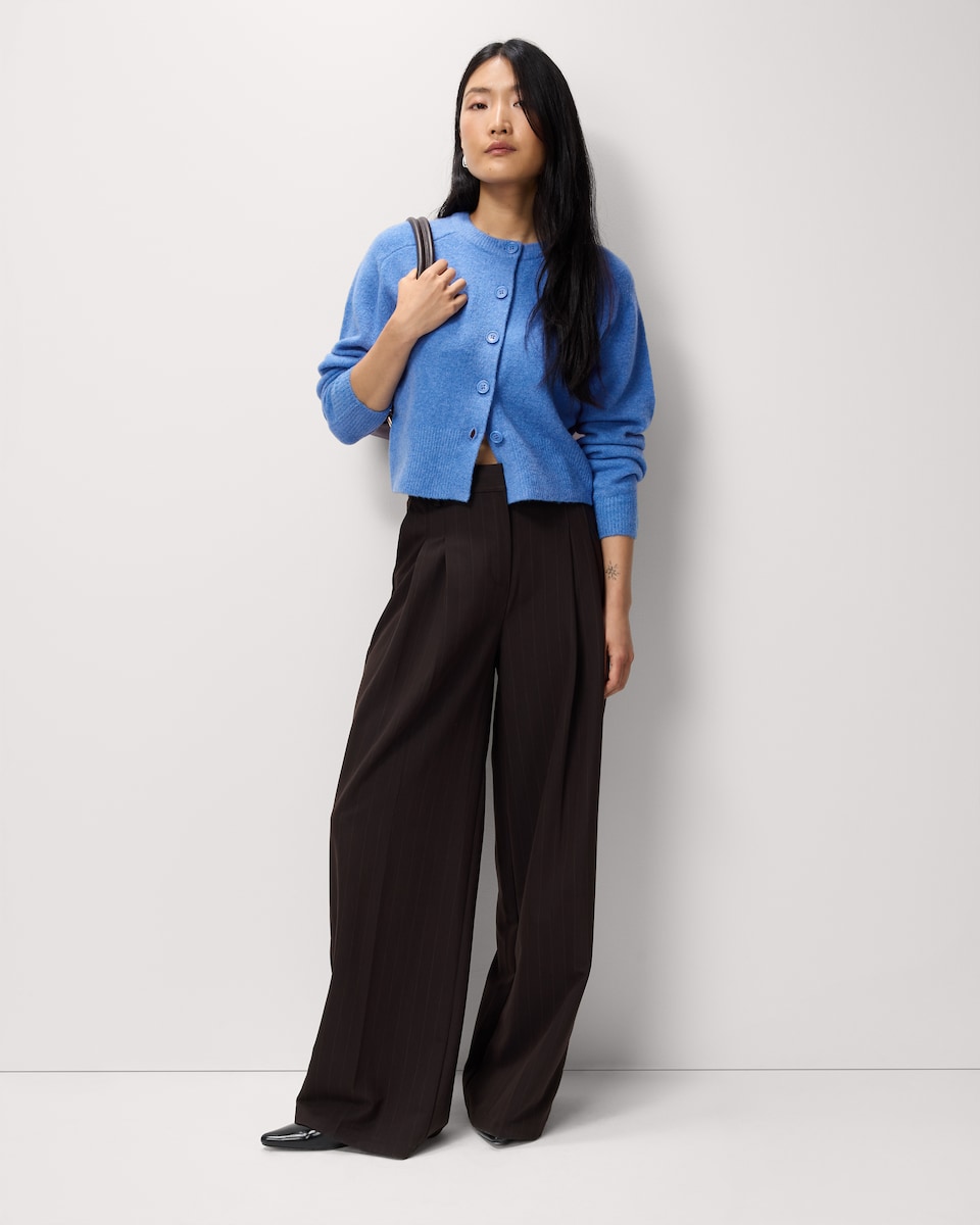 image 1 of F&F Crew Neck Cardigan in Blue