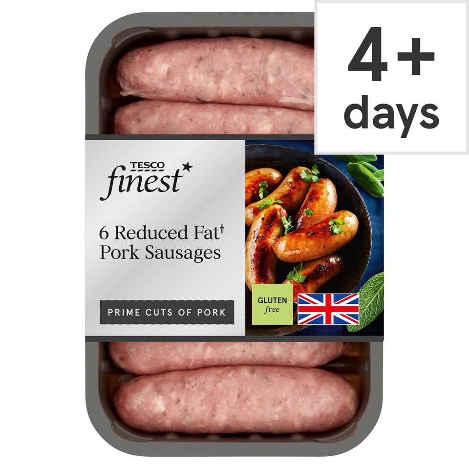 Tesco Finest 6 Reduced Fat Sausages 400G Tesco Groceries