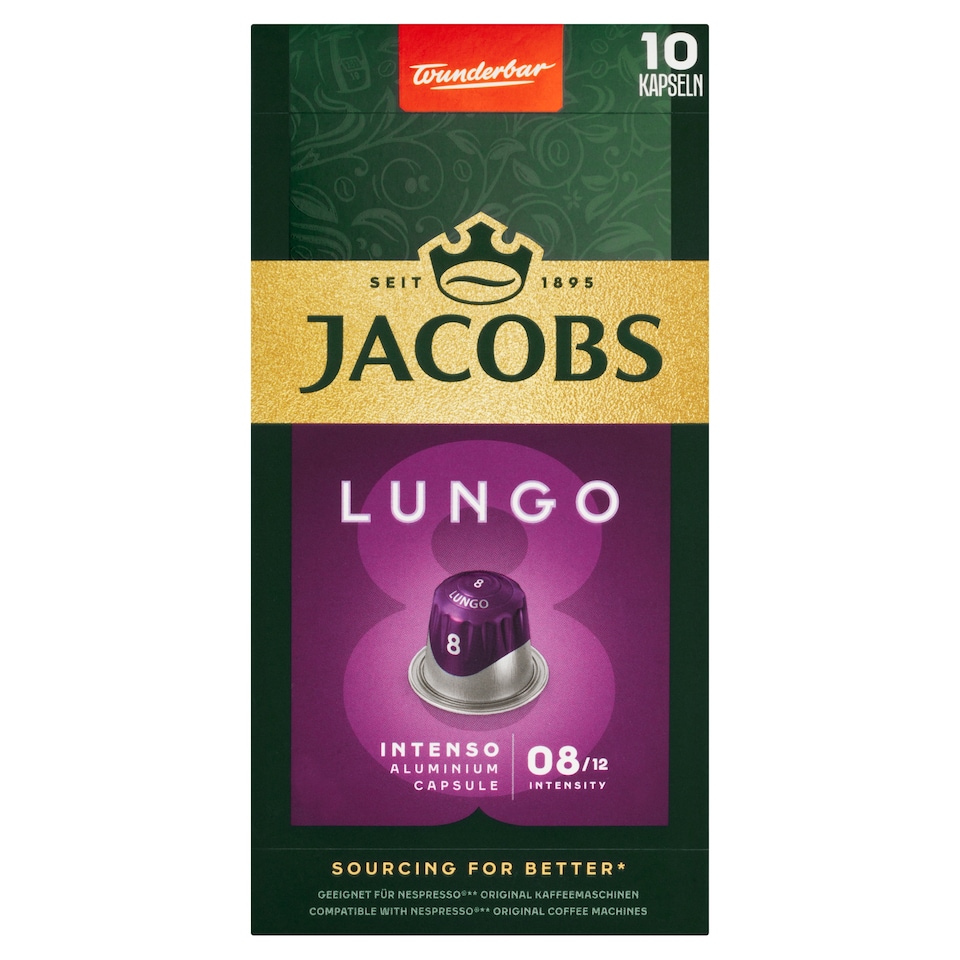 obrázok 1 z Jacobs Lungo 08 Intenso pražená mletá káva v kapsulách 10 ks 52 g