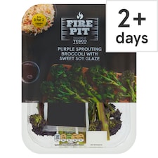 Tesco Fire Pit Purple Sprouting Broccoli with Sweet Soy Glaze 210g