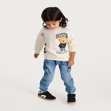 F&F Boys 2-Pack Cotton Rich Boston Teddy Sweatshirts in Cream