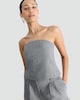 image 1 of F&F Herringbone Bandeau Co-ord Top in Grey