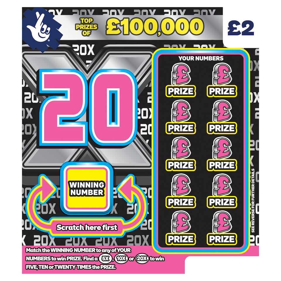 20X PINK SCRATCHCARD