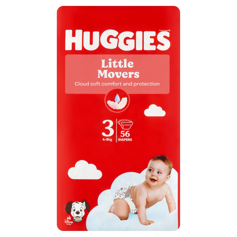 obrázok 1 z Huggies Little Movers plienky veľkosť 3 pre deti s hmotnosťou 4-9 kg 56 ks