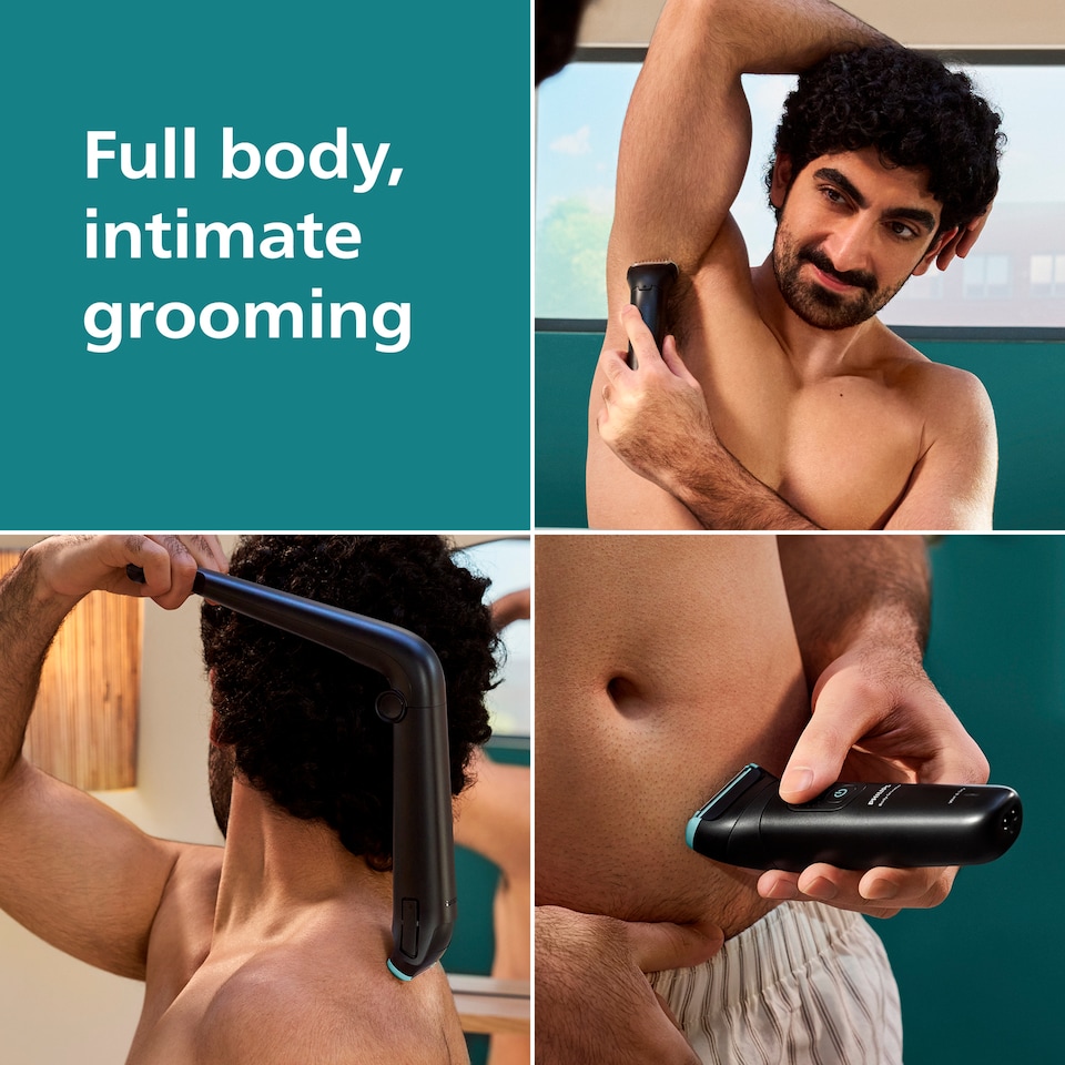 image 1 of Philips 5000 Series Body & Balls Showerproof Body Groomer with Back Handle BG5475/15