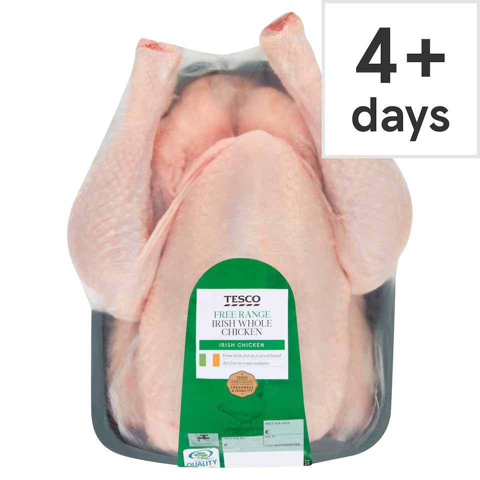 Tesco Free Range Irish Whole Chicken 1.6Kg