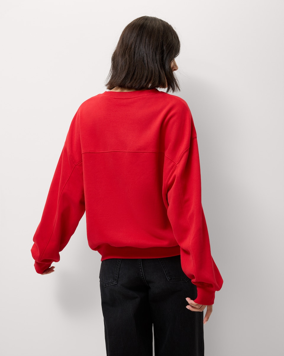 image 1 of Christmas Cotton Rich Mistletoe Sweatshirt in Red